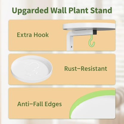 LASZOLA Plant Hanger Holder Window Shelf Wall Mounted Indoor, 2 Pcs White - color: White, size: 2