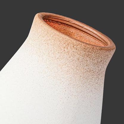 Rustic Farmhouse Ceramic Vase, 10 Inch - color: Brown and White, size: 10 inch
