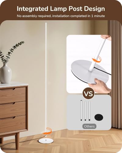 EDISHINE 2 Pack 57.5” Floor Lamps with Remote, Stepless Dimmable & 7 CCT - color: White