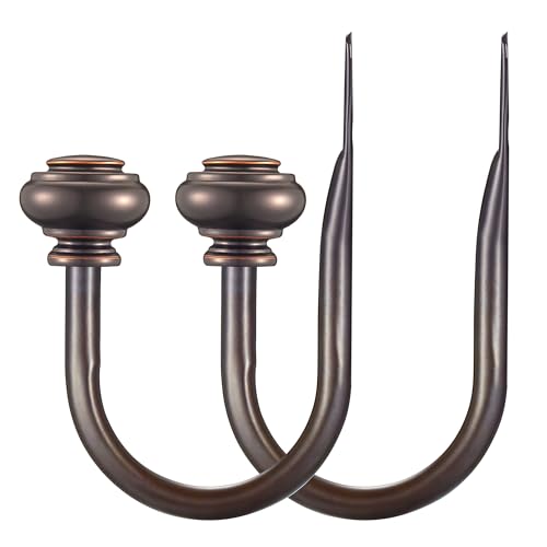 Curtain Holdbacks 2pcs, Metal Curtains Tiebacks for Drapes Window Home Decoration, Matte Brown - color: Matte Brown
