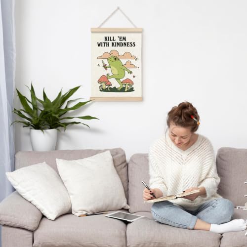 VGXKJIIOD Funny Retro Frog Meme Wall Art Decor 12x16 Hanging Poster - color: Frog