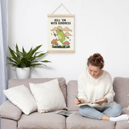 VGXKJIIOD Funny Retro Frog Meme Wall Art Decor 12x16 Hanging Poster - color: Frog