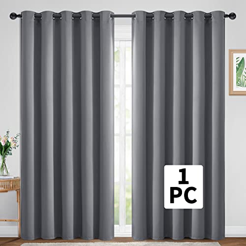 Yakamok Grey Room Darkening Curtains 84 inch Gray Sliding Door Drapes - color: Grey, size: 70"W x 84"L (Pack of 1)