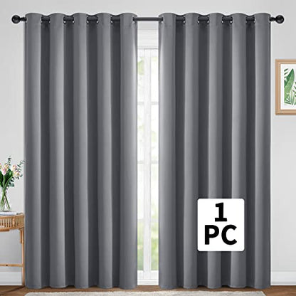 Yakamok Grey Room Darkening Curtains 84 inch Gray Sliding Door Drapes - color: Grey, size: 70"W x 84"L (Pack of 1)