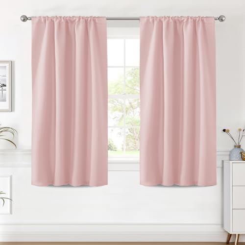 H.VERSAILTEX Blackout Curtains Thermal Insulated Window Treatment Panels Room Darkening Blackout Drapes for Living Room Back Tab/Rod Pocket Bedroom Draperies (2 Panels, Baby Pink, 42 x 54 Inch) - color: Baby Pink, size: 42"W x 54"L (Pack of 2)