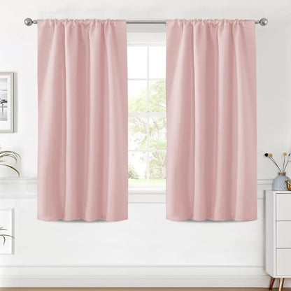 H.VERSAILTEX Blackout Curtains Thermal Insulated Window Treatment Panels Room Darkening Blackout Drapes for Living Room Back Tab/Rod Pocket Bedroom Draperies (2 Panels, Baby Pink, 42 x 54 Inch) - color: Baby Pink, size: 42"W x 54"L (Pack of 2)