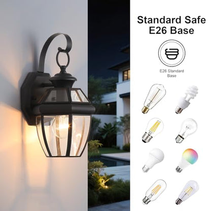 Solid Brass Outdoor Wall Light Fixtures, 12.6", 1-Pack - color: Black - 1 Pack, size: 12.6 inch