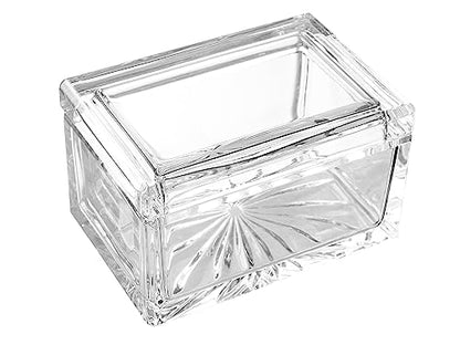 Barski Crystal Box- for Jewelry - Candy - Nuts - Trinkets - Glass Box- Classic Clear - 5" Long - Made in Europe