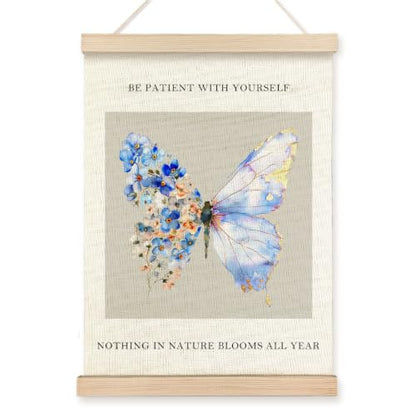 VGXKJIIOD Be Patient with Yourself Mental Health Wall Art Decor - color: Butterfly