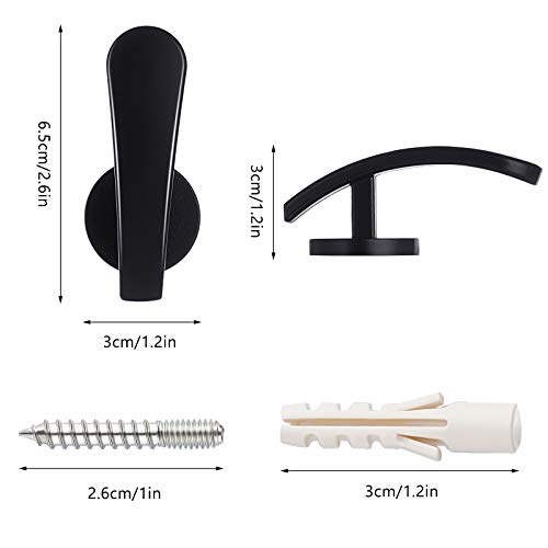 Furge 4 Pieces Curtain Holdback,Wall Mounted Hooks Drapery Tiebacks with Screws Metal Decorative Curtain Holdbacks Decorative Window Drapery Holder Curtain Hooks (Black) - color: Black