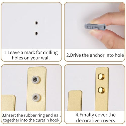 Groleca 2 Pack Curtain Holdbacks Curtain Tiebacks Wall Mount, Gold - color: Gold