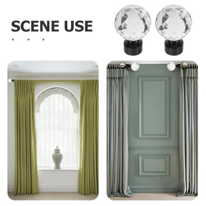 Unomor Black Iron Curtain Rod Decorative Head Plug Ball Finials for Curtain Rod Ends Window Treatment Hardware 3.54X2.36X1.18In