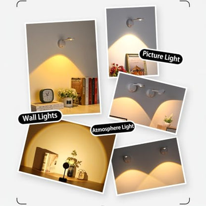 Rechargeable Wireless Motion Sensor Picture Light with 7-Color - color: Black