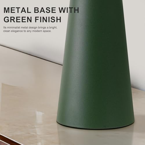 Oneach 25.75" Modern Table Lamp for Bedroom Set of 2, USB C Port, Green - color: Green
