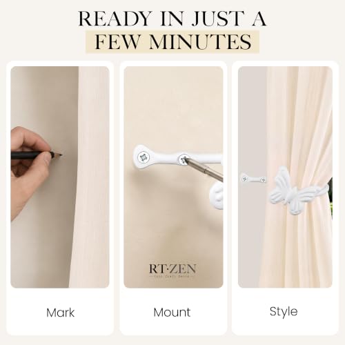 RTZEN Metal Curtain Tiebacks, Drapery Holders for Wall, 2 Pcs - size: Medium, style: Butterfly - W