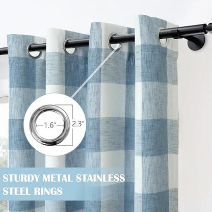 DriftAway Buffalo Plaid Blackout Curtains 2 Panels W52 x L72, Dusty Blue - color: Woven-dusty Blue, size: 52"W x 72"L (Pack of 2)
