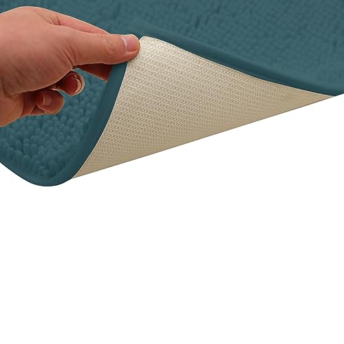 Non-Slip Bath Rug,Extra Soft Microfiber Bedroom Shag Carpet with Anti-Slip Backing,Water/Dust Absorbent Fast Dry Shower Mat,Sound Insulated Stairs Pad,Machine Washable (Turquoise,19 x 31 Inches) - color: Turquoise, size: 19"x31"
