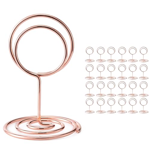 Table Number Holders, 26PCS Place Card Holder, Photo Holder (2" Rose Gold) - color: Rose Gold, size: Small