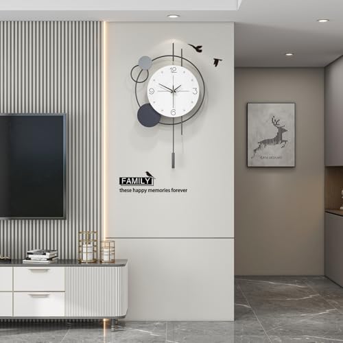 Decorative Modern Wall Clock for Living Room Decor Non Ticking