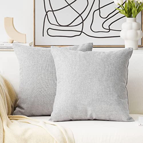 Home Brilliant Set of 2 Decorative Pillow Covers for Couch Accent Pillows Cases for Sofa, 16x16 inch, Light Grey - color: Light Grey, size: 16" x 16" (Pack of 2)