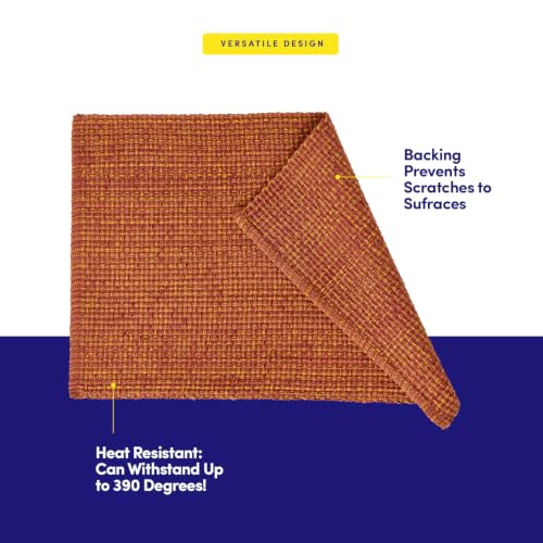 Sweet Home Collection 100% Cotton Placemats for Dining Room Rectangle Two Tone Woven Fabric 13" x 19" Soft Durable Table Mat Set, Set of 4, Rust - color: Rust, size: Rectangle 13" x 19"
