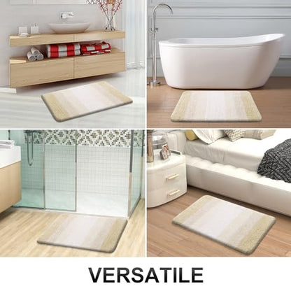 OLANLY Small Bathroom Rugs 24x16, Extra Soft Absorbent Microfiber Bath Rugs - color: Light Beige, size: 24" X 16"