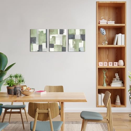LoveHouse Green and Gray Wall Art Abstract Paintings Decor