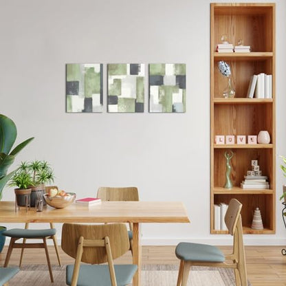 LoveHouse Green and Gray Wall Art Abstract Paintings Decor