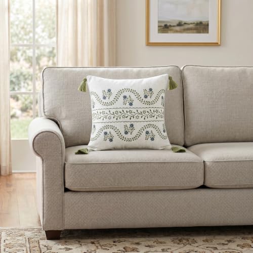 ISAENNE Designer Printed Square Throw Pillow Cover,Set of 2,18"x18" - color: Mosella D, size: 18" x 18" (Pack of 2)