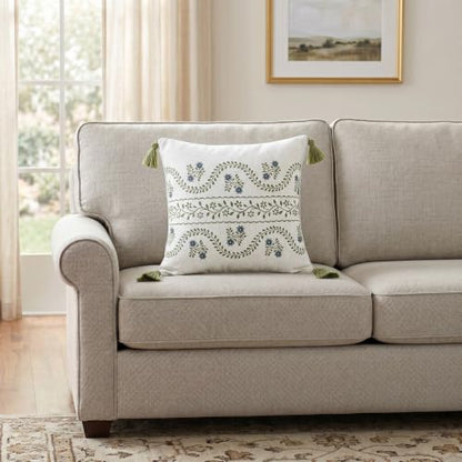 ISAENNE Designer Printed Square Throw Pillow Cover,Set of 2,18"x18" - color: Mosella D, size: 18" x 18" (Pack of 2)