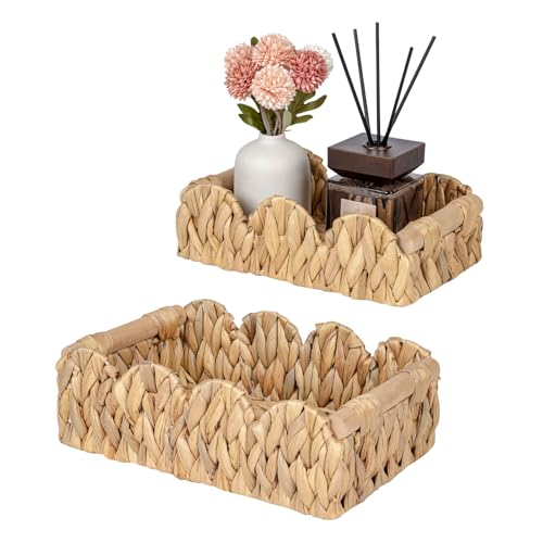 Kriitools Scalloped Toilet Paper Storage Basket for Over Toilet Shelf - size: Small