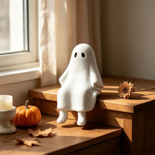 Halloween Ghost Figurine in Sitting Posture Resin Ghost Statue 1 Pcs - color: Styl 7