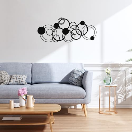 YATEASLU Black Abstract Wall Art, Modern Line Decor for Living Room