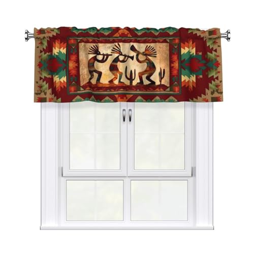 Southwest Valances for Windows Rod Pocket Curtain Valance 1 Panel Short Curtains for Kitchen Bathroom Living Room Bedroom Window Treatments - color: Southwest