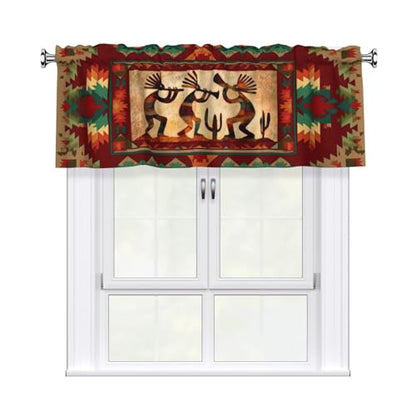 Southwest Valances for Windows Rod Pocket Curtain Valance 1 Panel Short Curtains for Kitchen Bathroom Living Room Bedroom Window Treatments - color: Southwest