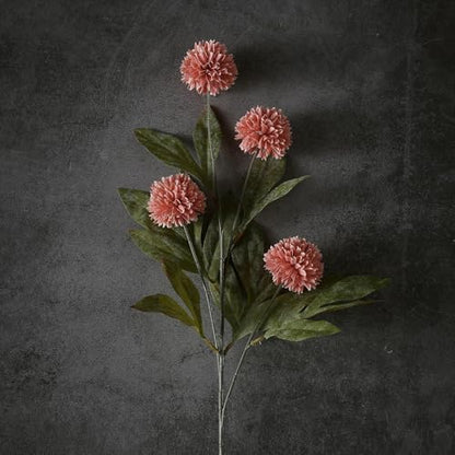 6 Pcs 27"Artificial Pompon Mum Silk Flower Stems for Vase (Dusty Pink) - color: Dusty Pink