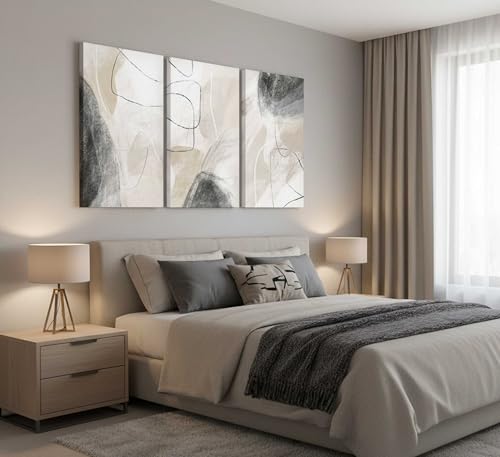 SMFARTJX 3Pcs Modern Abstract Canvas Wall Art 16x24in