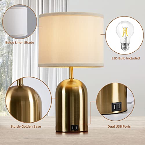 GyroVu Touch Control Table Lamps Set of 2, Gold Bedside Lamps for Bedroom - color: Gold 2