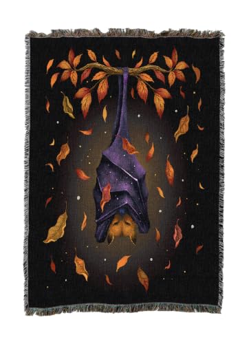 Pure Country Weavers Autumn Bat Blanket by Episodic Drawing- Fantasy Gift Tapestry Throw Woven from Cotton - Made in The USA (50x60) - color: Autumn Bat, size: 50x60