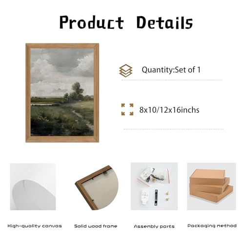 smvexyl Framed Landscape Wall Art, Neutral Nature Canvas Print, 16x24 - color: fengjingshu, size: 24"L x 16"W