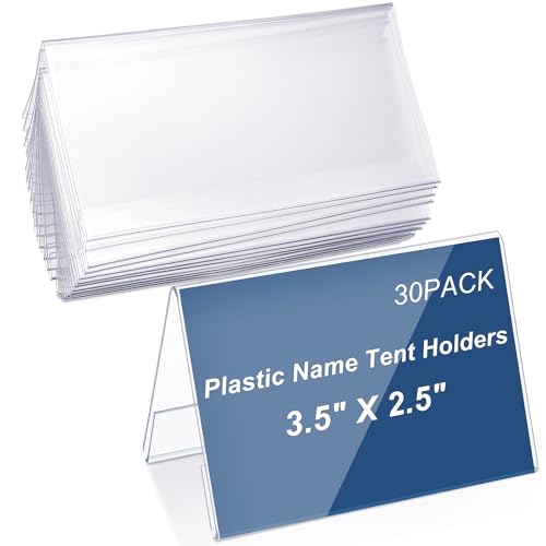 30 Pieces Acrylic Name Plate for Desk, 3.5" x 2.5" Name Tent for Meeting - size: 3.5" X 2.5"