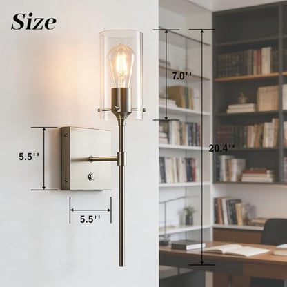 Battery Operated Wall Sconce with Remote Control Set of 2, Dimmable Wall Light Fixture Rechargeable, Nickel Wireless Wall Mount Lamp for Living Room Bedside Hallway Lounge, Bulb Included - color: Nickel