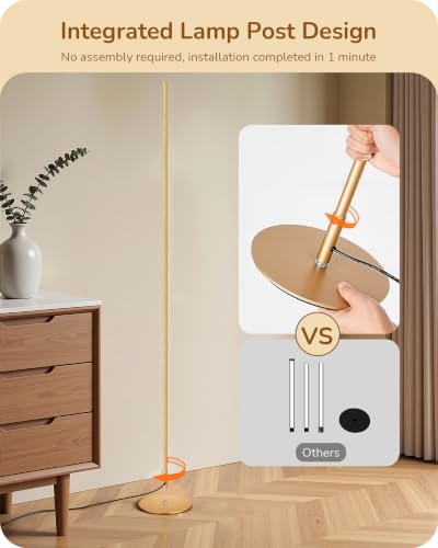 EDISHINE 2 Pack 57.5” Corner Lamp with Remote, 7 CCT Adjustable & Dimmable - color: Gold