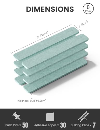 Fluxynara 13" x 2" Felt Wall Panels, Coastal Dawn - color: Coastal Dawn, size: 8-pack