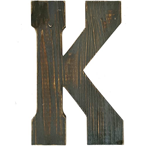 ABELOTS Big Letter Wall Art for Living Room, Bathroom, Bedroom, and Home Decor, Rustic Farmhouse Lettering for Family Last Names, Large Decorative Wood, 14” x 10” (Big K) - color: Big K