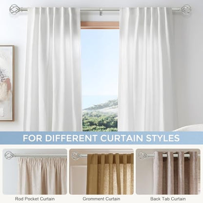 VOIIY Silver Curtain Rod 36-72 Inch, Adjustable Curtain Rods for Windows - color: Antique Silver, size: 36"-72"|1 Pack