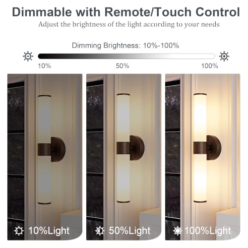 8000mAh Walnut Battery Operated Wall Sconces Set of 2, Dimmable Rechargeable Wall Sconce with Remote, 20 Inch Wireless White Glass Shade Wall Light for Bedroom Living Room Entryway (Bulbs Included) - color: Walnut（White Glass）