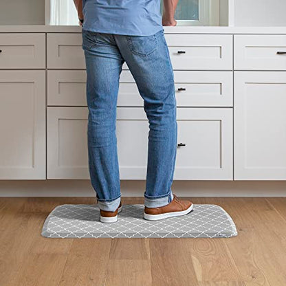 GelPro Elite Trellis Light Grey Kitchen Comfort Mat, 20" x 36 - color: Trellis Light Grey, size: 36"L x 20"W x 0.8"Th