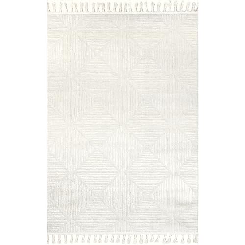 nuLOOM Kerry Cream Geometric Power Loomed Area Rug, 6' Round - color: Kerry Cream, size: 6' (Round)