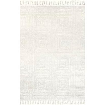 nuLOOM Kerry Cream Geometric Power Loomed Area Rug, 6' Round - color: Kerry Cream, size: 6' (Round)